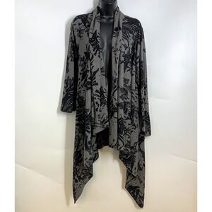 Bryn Walker Floral Print Open Front‎ Waterfall Cardigan Sweater Women's M